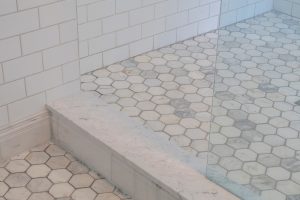 Subway and Hexagonal Tile in Shower Area