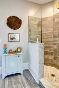 Shabby Chic Bungalow Addition Shower Area